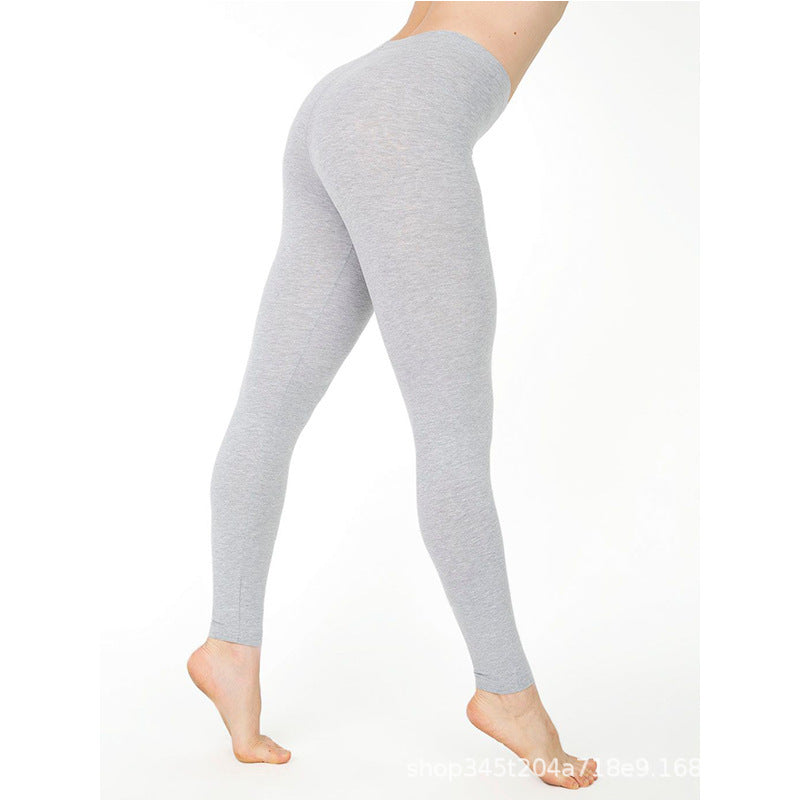 European And American New Ebay Amazon Wish Women's Solid Color Leggings Stretch Nine-Point Leggings Leggings