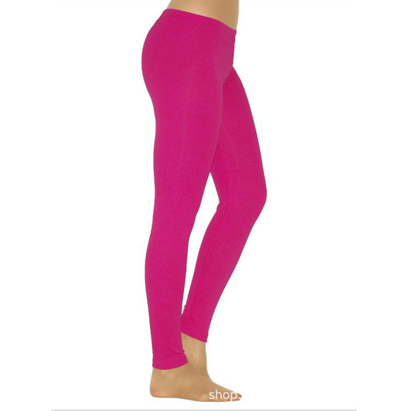 European And American New Ebay Amazon Wish Women's Solid Color Leggings Stretch Nine-Point Leggings Leggings