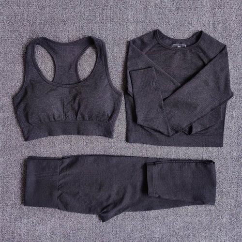 2/3/5PCS Seamless Women Yoga Set Workout Sportswear Gym Clothing