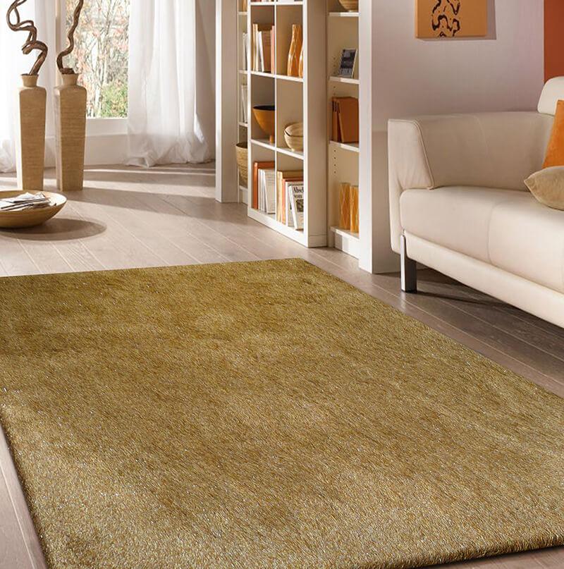 Fancy Collection Gold Shag Area Rug