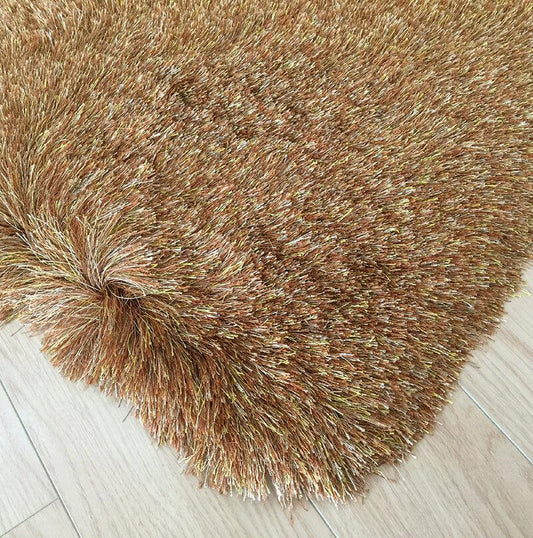 Fancy Collection Gold Shag Area Rug