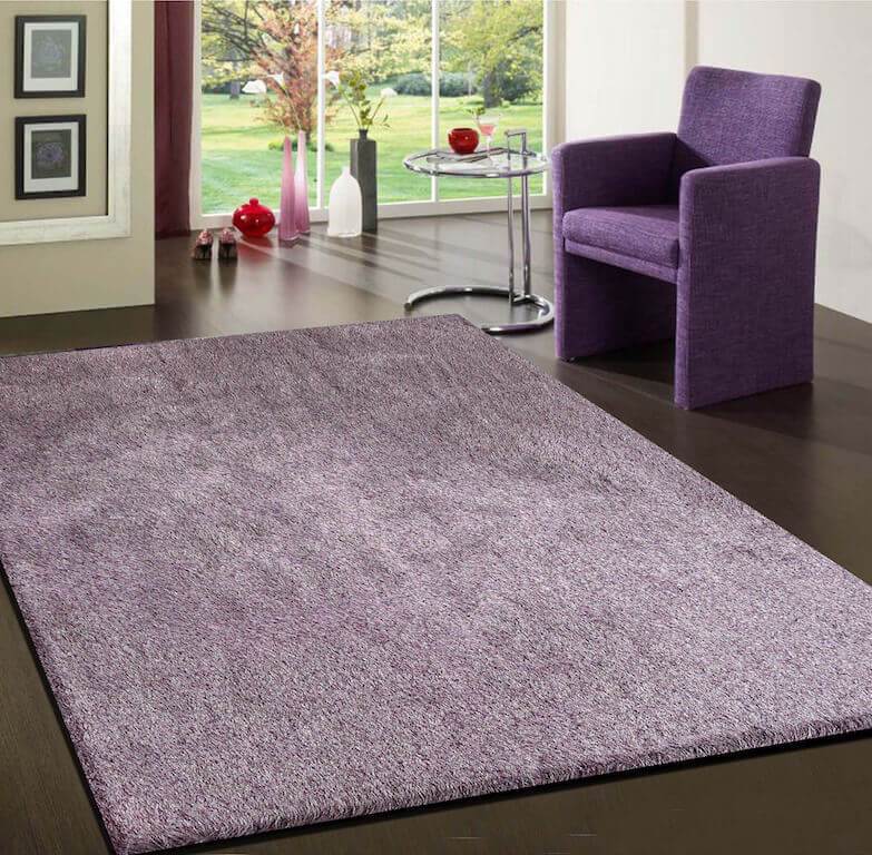 Lavender Shag Area Rug Fancy Collection