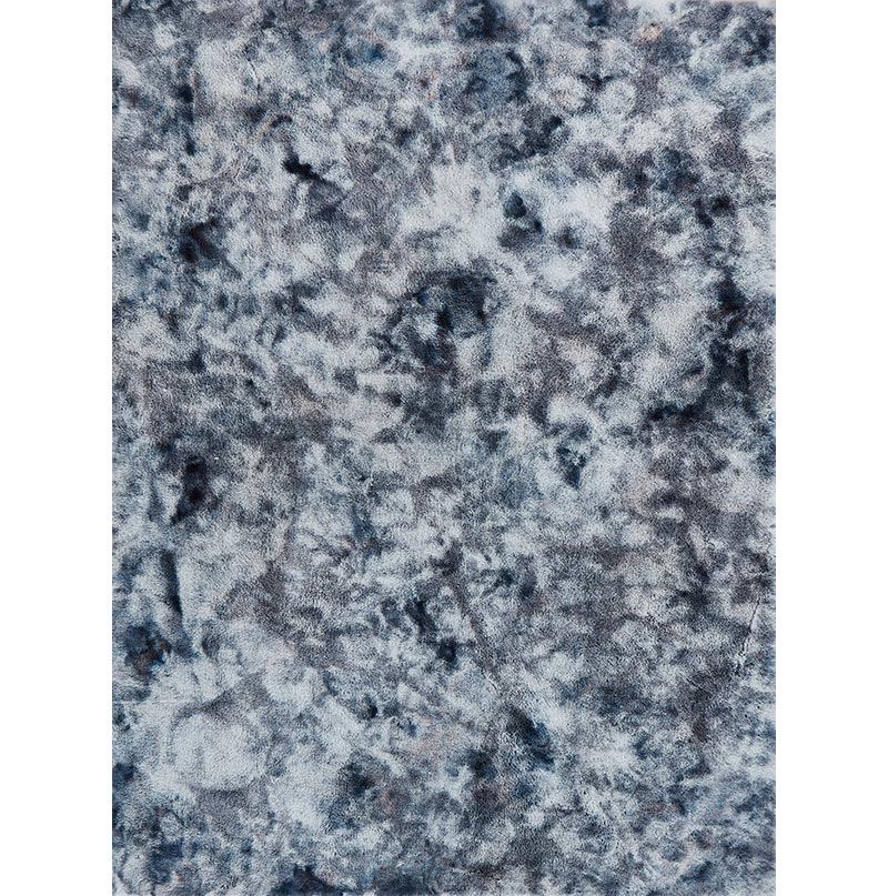 Lily Luxury Grey Tie-Die Chinchilla Faux Fur Area Rug