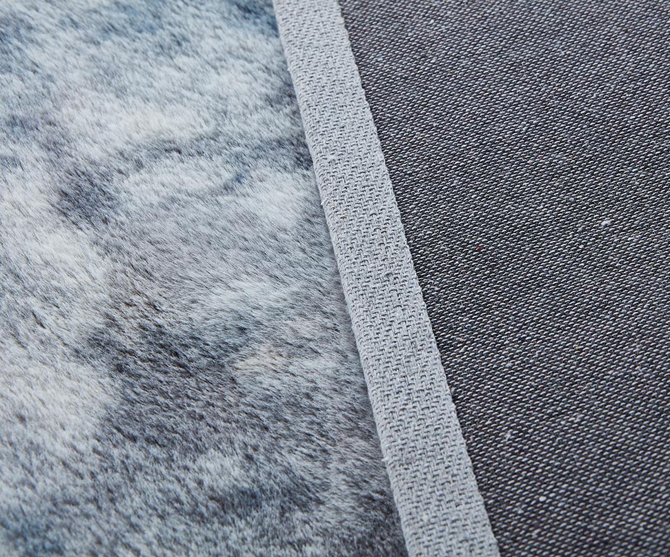 Lily Luxury Grey Tie-Die Chinchilla Faux Fur Area Rug