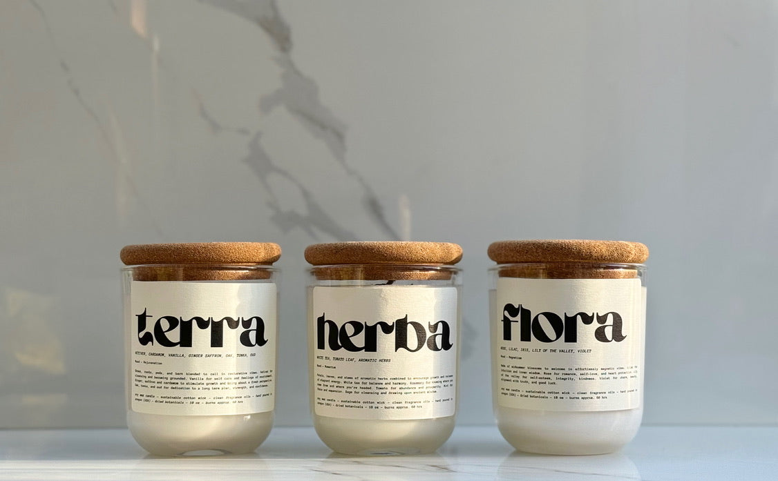 Mood-Boosting Botanical Candle Set (Terra, Herba, Flora)