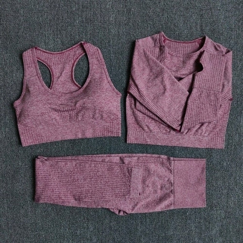 2/3/5PCS Seamless Women Yoga Set Workout Sportswear Gym Clothing