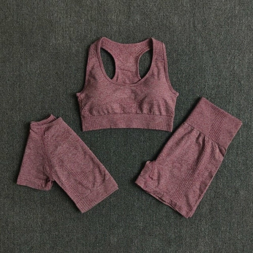 2/3/5PCS Seamless Women Yoga Set Workout Sportswear Gym Clothing